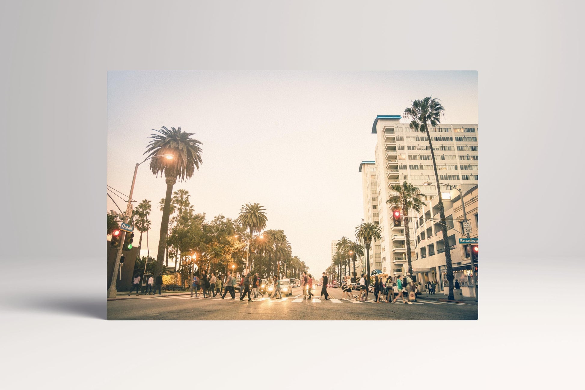 Santa Monica Ocean Avenue California PETA Approved Eco Leather Single Panel Wall Art