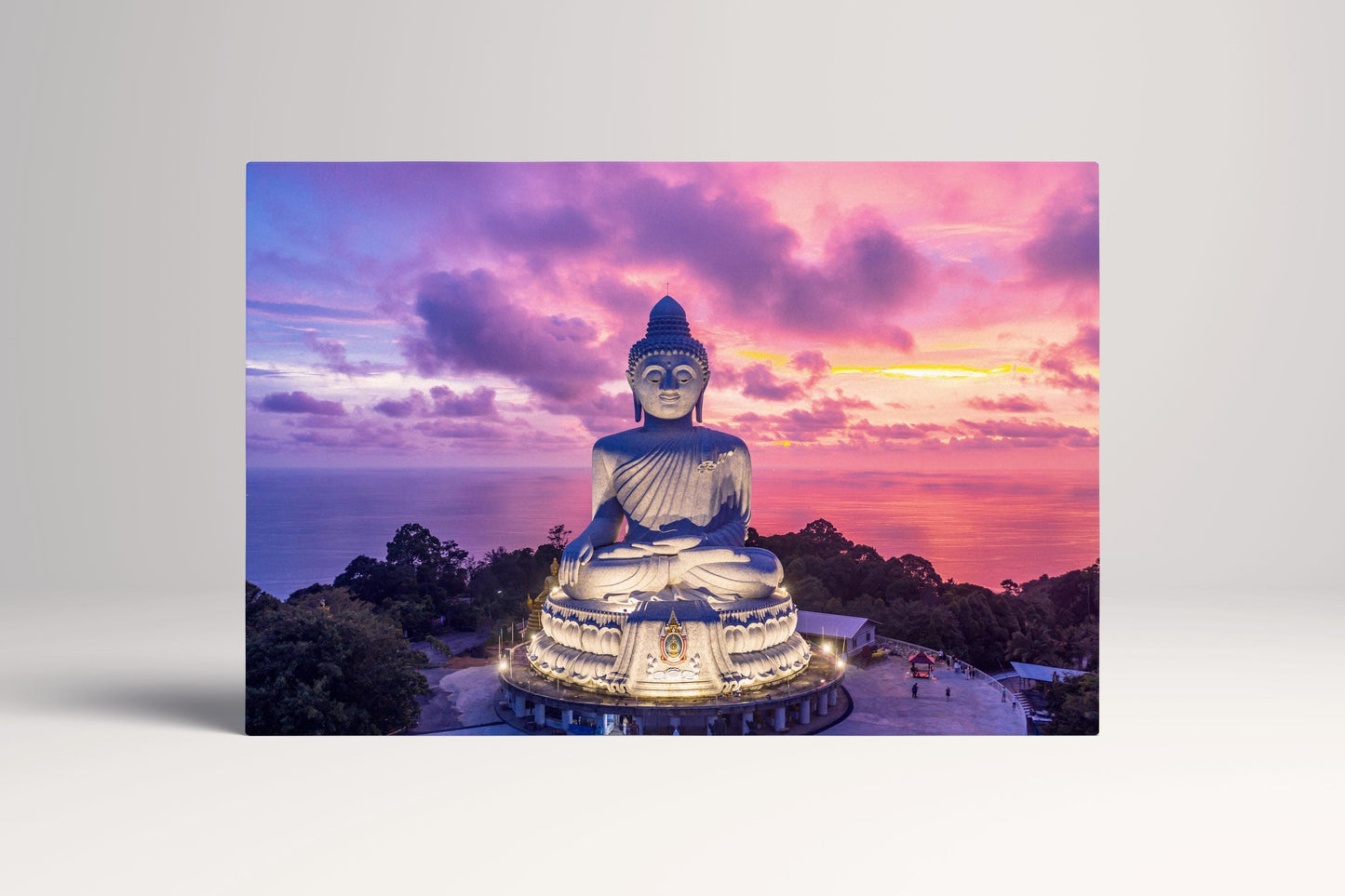 Big Buddha Phuket Thailand Twilight PETA Approved Eco Leather Single Panel Wall Art