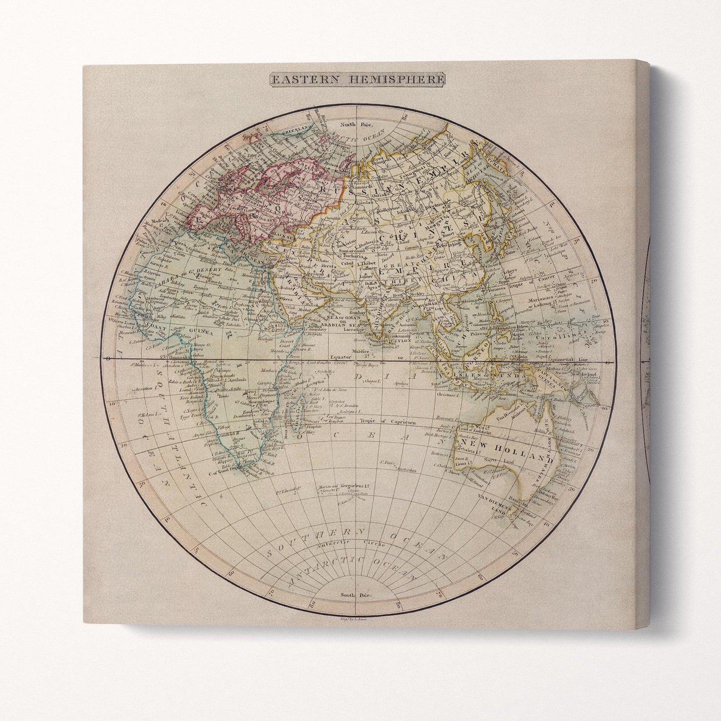 1808 Eastern Hemisphere Antique Map Gallery Wrap