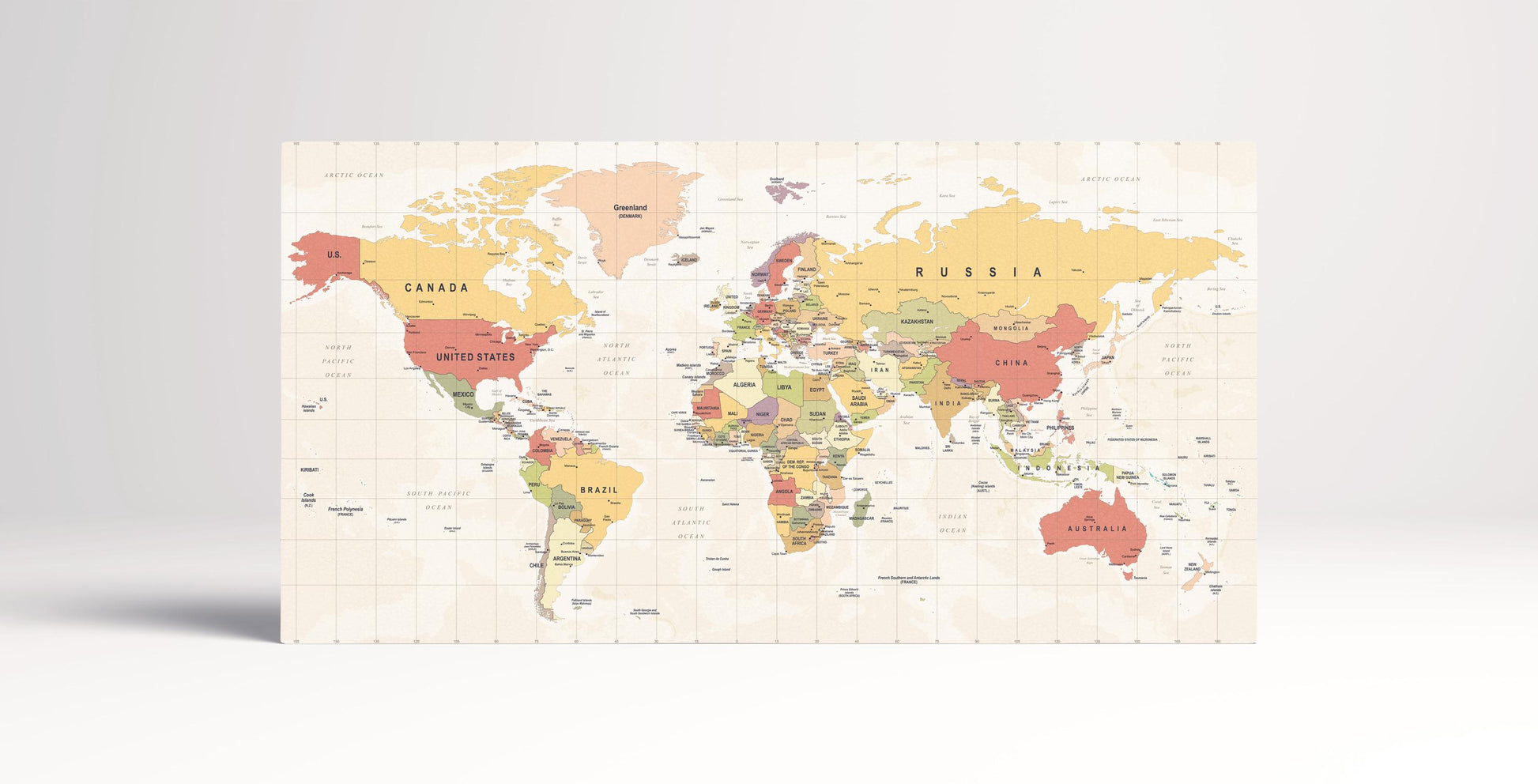 Push Pin World Map Travel Lover Gift PETA Approved Eco Leather Single Art