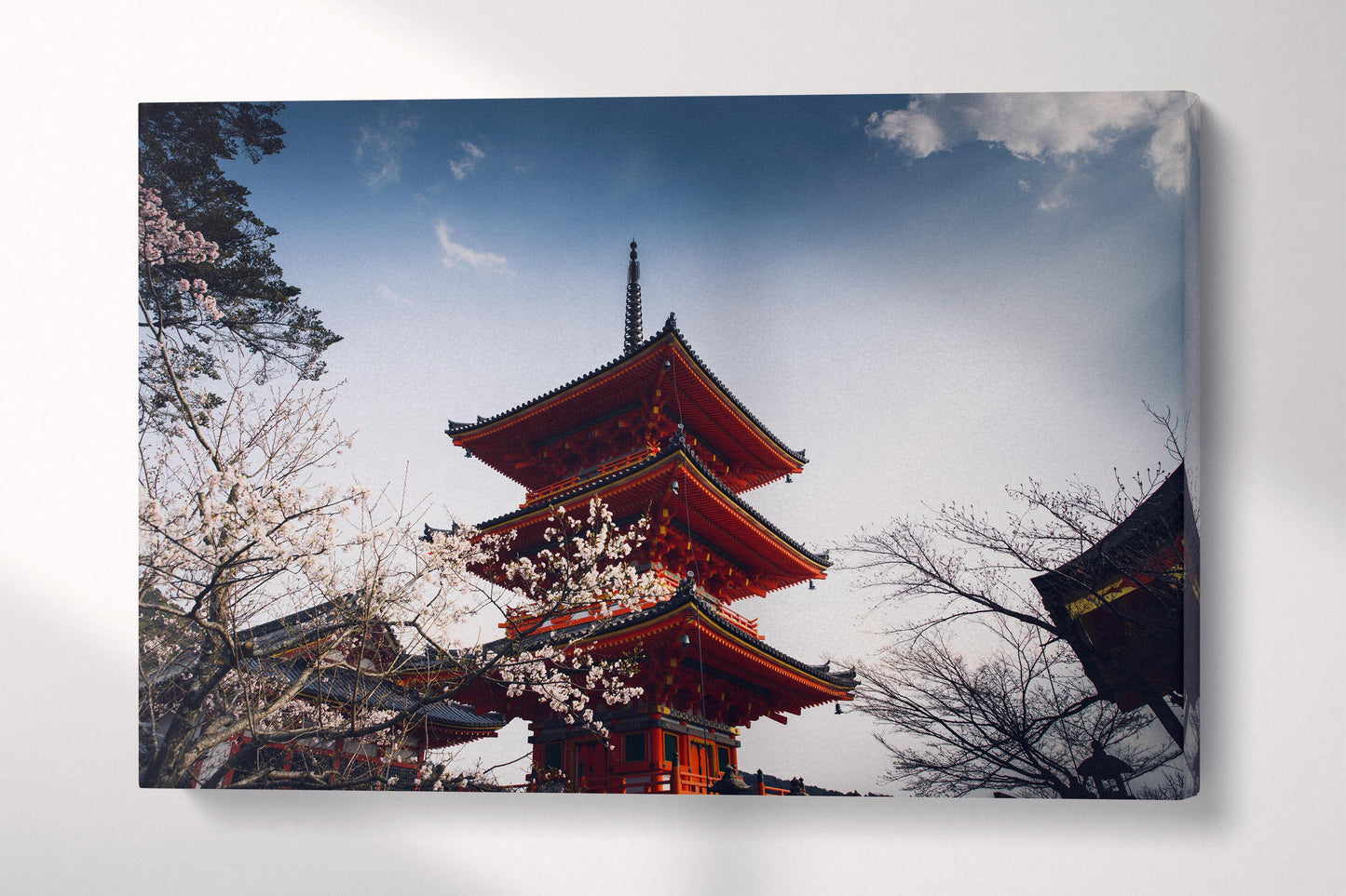 Chureito Pagoda Fujiyoshida Print, Japanese Sakura Wall Art on PETA Approved Eco Leather Single 3D