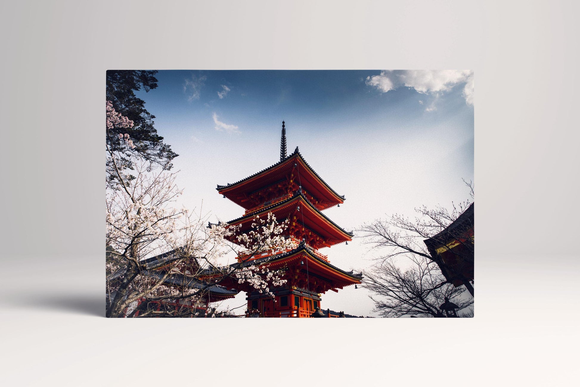 Chureito Pagoda Fujiyoshida Print, Japanese Sakura Wall Art on PETA Approved Eco Leather Single