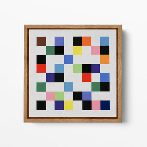 Minimalistic Art Colors On Grid Canvas wood frame
