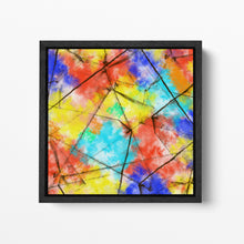 Load image into Gallery viewer, Minimalistic Abstract Colors Canvas Wall Art Black Floating Frame Eco Leather Print
