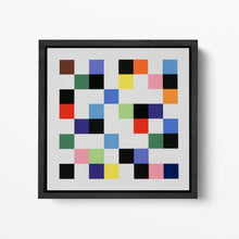 Carica l&#39;immagine nel visualizzatore di Gallery, Minimalistic Art Colors On Grid Canvas black frame