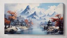 Charger l&#39;image dans la galerie, Anime Snow Mountain Japan Landscape Wall Art Home Decor Framed Canvas Print