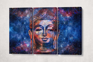 Buddha mandala triptych wall art