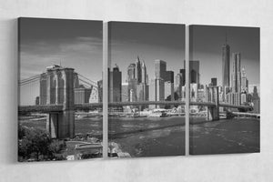 [canvas print] - Brooklyn Bridge black and white
