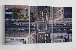 New York 5Th Avenue Aerial Wall Art Toile Impression en cuir