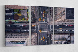New York 5Th Avenue Aerial Wall Art Canvas Leather Print