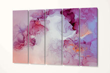 Load image into Gallery viewer, Pink and purple tones marble pattern framed canvas leather print | Large wall art | Large wall decor | Made in Italy | Luxury home decor