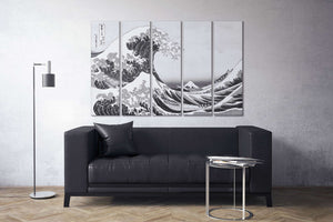 [canvas wall art] black and white wave