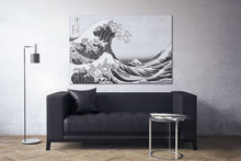 Carica l&#39;immagine nel visualizzatore di Gallery, [canvas wall art] black and white wave