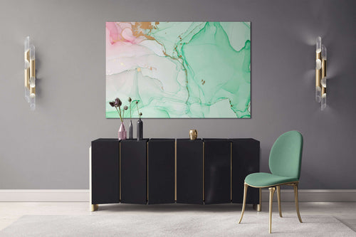 [Wall art] Abstract marble art green and pink