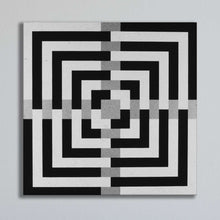 Laden Sie das Bild in den Galerie-Viewer, Black and white geometric framed canvas