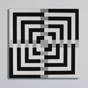 Black and white geometric framed canvas