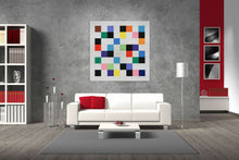 Carica l&#39;immagine nel visualizzatore di Gallery, Minimalistic Art Colors On Grid Canvas wall decor