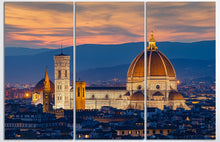 Charger l&#39;image dans la galerie, Twilight at Florence Duomo Leather Print/Extra Large Print/Multi Panel Print/Large Wall Art/Large Wall Decor/Better than Canvas!