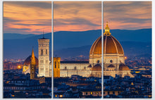 Carica l&#39;immagine nel visualizzatore di Gallery, Twilight at Florence Duomo Leather Print/Extra Large Print/Multi Panel Print/Large Wall Art/Large Wall Decor/Better than Canvas!