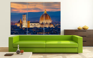 Twilight at Florence Duomo Leather Print/Extra Large Print/Multi Panel Print/Large Wall Art/Large Wall Decor/Better than Canvas!