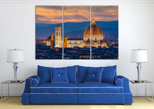 Carica l&#39;immagine nel visualizzatore di Gallery, Twilight at Florence Duomo Leather Print/Extra Large Print/Multi Panel Print/Large Wall Art/Large Wall Decor/Better than Canvas!