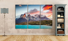 Laden Sie das Bild in den Galerie-Viewer, Torres del Paine, Patagonia, Chile Canvas Leather Print/Large Patagonia Print/Nature Print/Large Wall Art/Made in Italy/Better than Canvas!