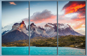 Torres del Paine, Patagonia, Chile Canvas Leather Print/Large Patagonia Print/Nature Print/Large Wall Art/Made in Italy/Better than Canvas!