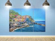 Load image into Gallery viewer, Manarola Cinque Terre Liguria Italy Canvas Eco Leather Print, Made in Italy!