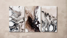 Load image into Gallery viewer, 3 Panel Abstract Coffee Artwork Leather Print
