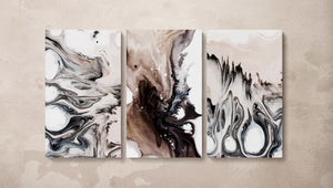 3 Panel Abstract Coffee Artwork Leather Print