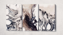 Load image into Gallery viewer, 3 Panel Abstract Coffee Artwork Leather Print