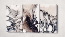 Laden Sie das Bild in den Galerie-Viewer, 3 Panel Abstract Coffee Artwork Leather Print