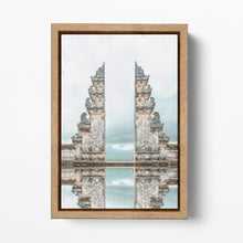 Load image into Gallery viewer, Gate of Heaven Pura Penataran Bali canvas wall decor framed wooden canvas