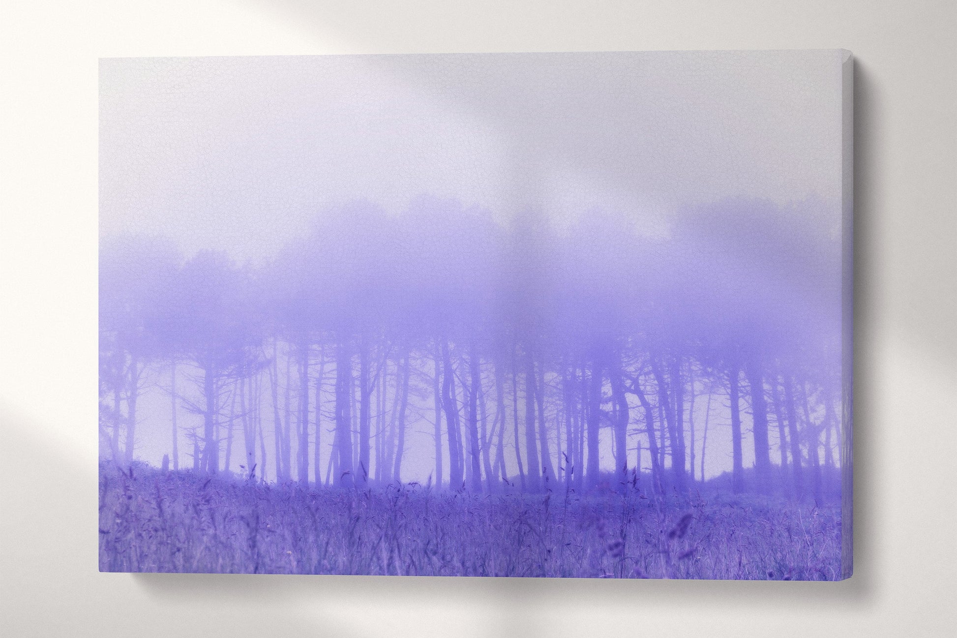 Purple Trees in The Fog Canvas Wall Art Home Decor Eco Vegan Leather Print