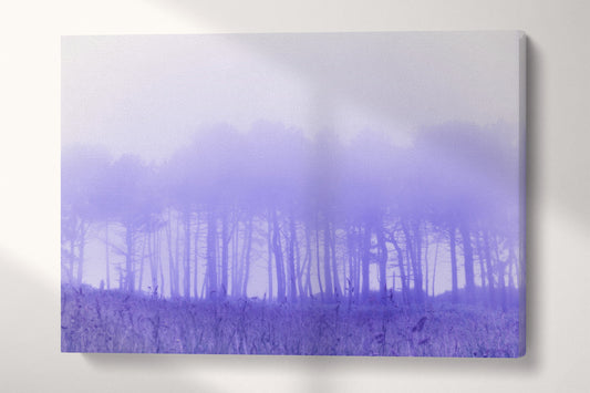Purple Trees in The Fog Canvas Wall Art Home Decor Eco Vegan Leather Print