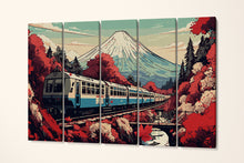 Laden Sie das Bild in den Galerie-Viewer, Japan manga train Fuji home art canvas