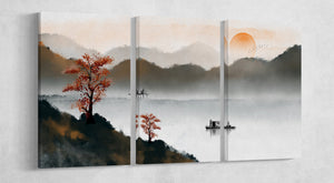 Chinese style dawn canvas wall decor