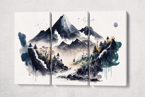 Japan Landscape ink canvas home art decor print