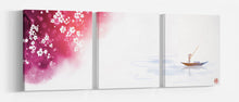 Load image into Gallery viewer, Japanese lake sakura cherry blossom artwork home decor canvas print