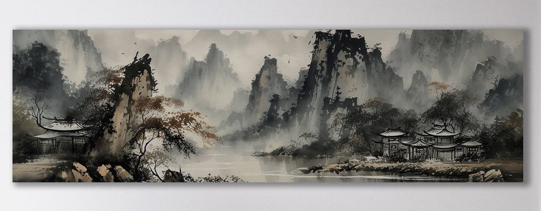 Traditional oriental Chinese landscape wall decor canvas print