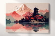 Charger l&#39;image dans la galerie, Red Japan Artwork Wall Art Canvas