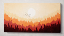 Laden Sie das Bild in den Galerie-Viewer, Grunge sunset warm tones illustration canvas eco leather print, Made in Italy!