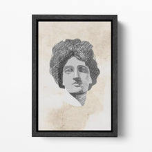 Carica l&#39;immagine nel visualizzatore di Gallery, Roman Head Artwork Canvas Wall Art Black Frame Eco Leather Print