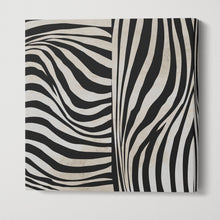 Carica l&#39;immagine nel visualizzatore di Gallery, Zebra Pattern Square Framed Canvas Wall Art Eco Leather Print