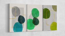 Carica l&#39;immagine nel visualizzatore di Gallery, Geometric Modern Art Color Blocks Square Canvas Eco Leather Print 3 panels