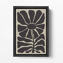 Load image into Gallery viewer, Groovy Hippie Flower Wall Art Black Framed Canvas Eco Leather Print #1