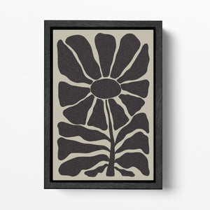 Groovy Hippie Flower Wall Art Black Framed Canvas Eco Leather Print #1