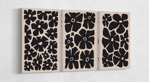 Flower Minimal Modern Wall Art Canvas 3 panels