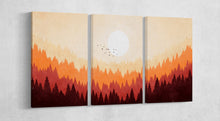 Laden Sie das Bild in den Galerie-Viewer, Grunge sunset warm tones illustration canvas eco leather print, Made in Italy!