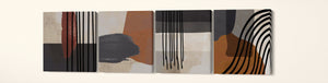 Minimal Modern Art Color Blocks Square Canvas 4 panels
